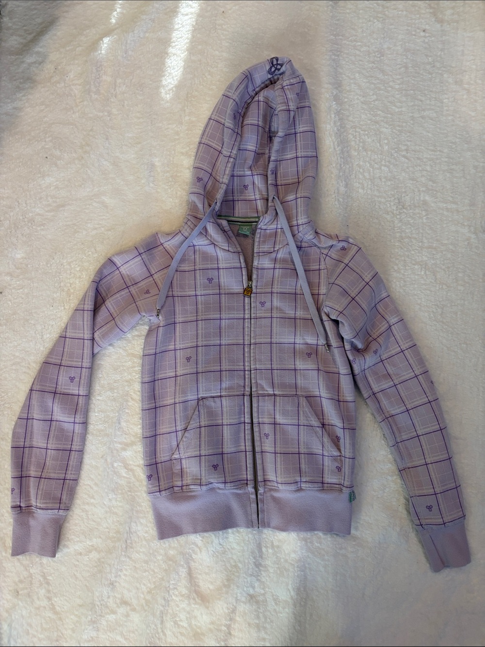 TNA Lavender Plaid Zip Hoodie